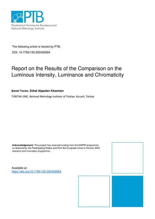 Report on the Results of the Comparison on the Luminous Intensity, Luminance and Chromaticity