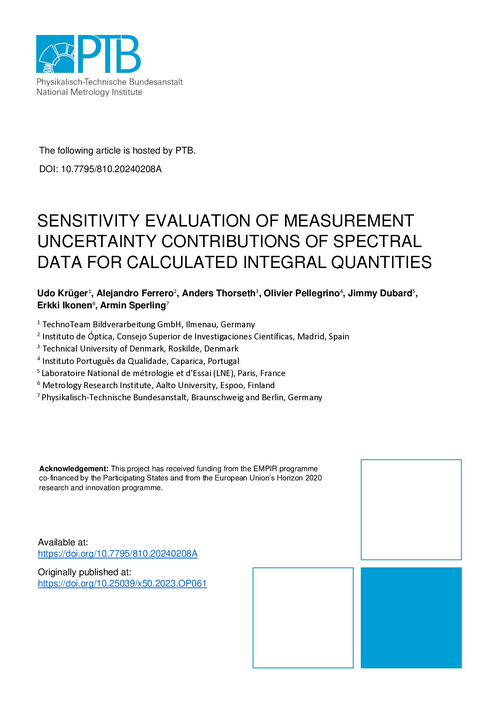 Sensitivity Evaluation of Measurement Uncertainty Contributions of Spectral Data for Calculated Integral Quantities