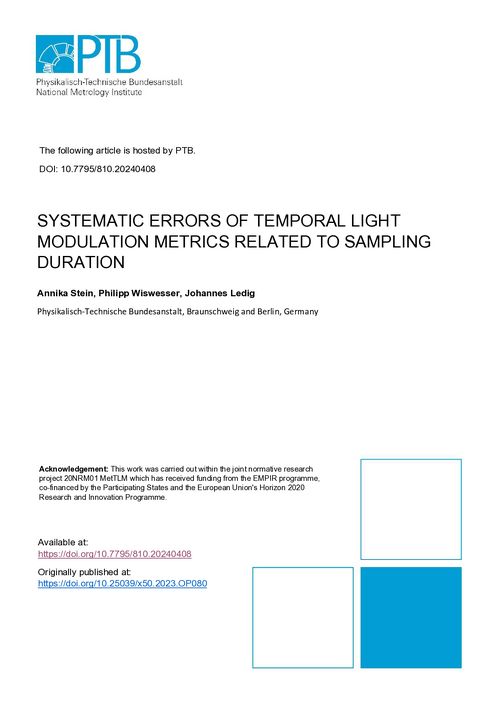 Systematic Errors of Temporal Light Modulation Metrics Related to Sampling Duration