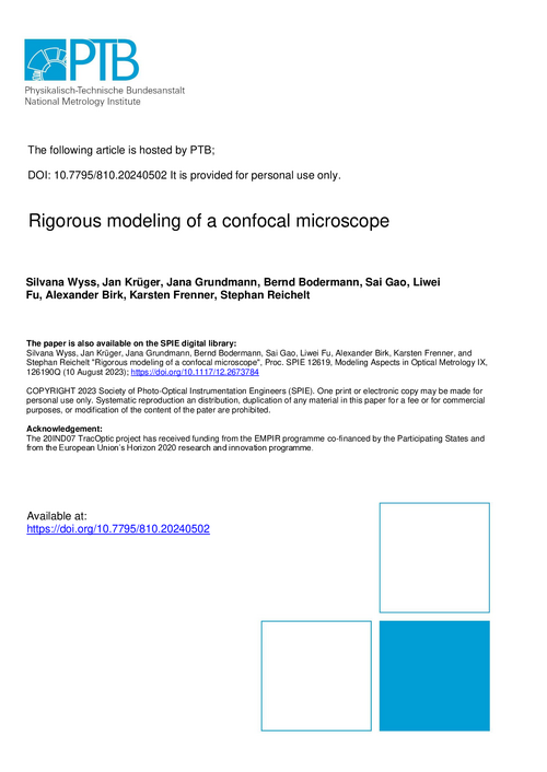 Rigorous modeling of a confocal microscope
