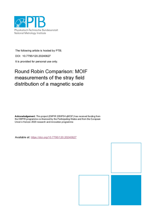 Round Robin Comparison: MOIF measurements of the stray field distribution of a magnetic scale