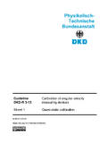 Calibration of angular velocity measuring devices Quasi-static calibration : Guideline DKD-R 3-13 Sheet 1