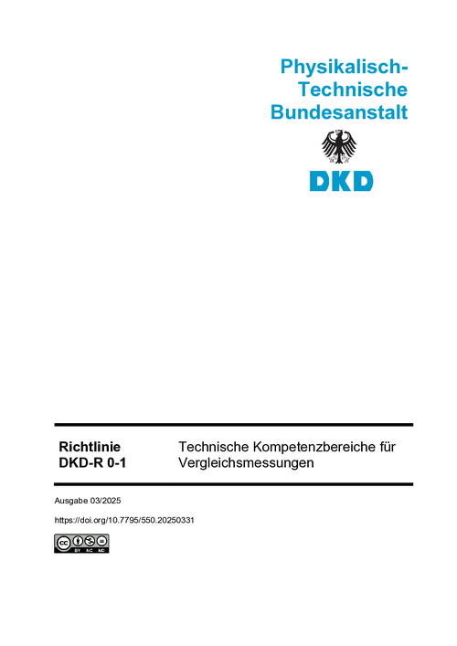 Technische Kompetenzbereiche für Vergleichsmessungen : Richtlinie DKD-R 0-1