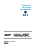 Instructions on how to use the DCC schema to create a digital calibration certificate for non-automatic weighing instruments : Expert Report DKD-E 7-3