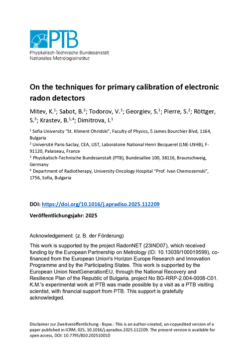 On the techniques for primary calibration of electronic radon detectors