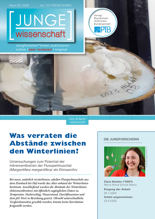 Was verraten Winterlinien?, Untersuchungen zum Potential der Inkrementbreiten der Flussperlmuschel (Margaritifera margaritifera) als Klimaarchiv