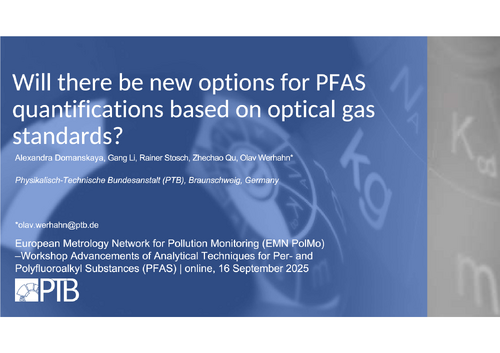 Will there be new options for PFAS quantifications based on optical gas standards?