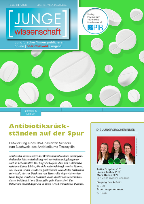 Antibiotikarückständen auf der Spur, Entwicklung eines RNA-basierten Sensors zum Nachweis des Antibiotikums Tetracyclin