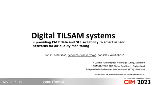 Digital TILSAM systems – providing FAIR data and SI traceability to smart sensor networks for air quality monitoring
