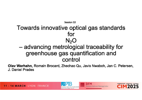 Towards innovative optical gas standards for N2O – advancing metrological traceability for greenhouse gas quantification and control