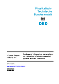 Analysis of influencing parameters on calibration of piston-operated pipettes with air cushions : Expert Report DKD-E 8-2